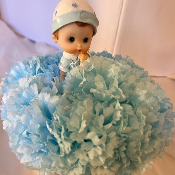 Adorable Baby Doll in Blue Flower Costume for table decoration - Picture 2 of 4
